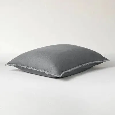 New - King Heavyweight Linen Blend Duvet Cover & Sham Set Dark Gray - Casaluna