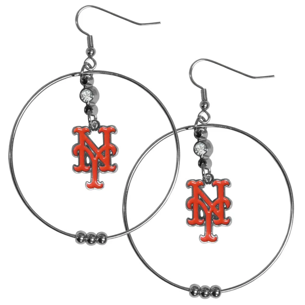 New York Mets 2 Inch Hoop Earrings