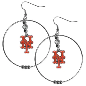 New York Mets 2 Inch Hoop Earrings