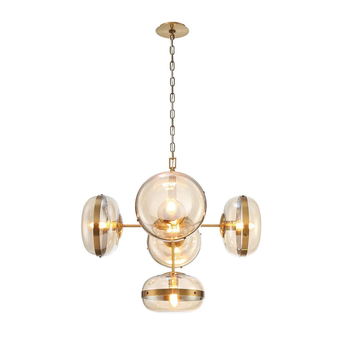 Nottingham 28 in. 5 Lights Chandelier Brass Finish