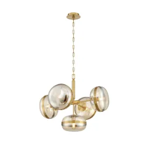 Nottingham 28 in. 5 Lights Chandelier Brass Finish