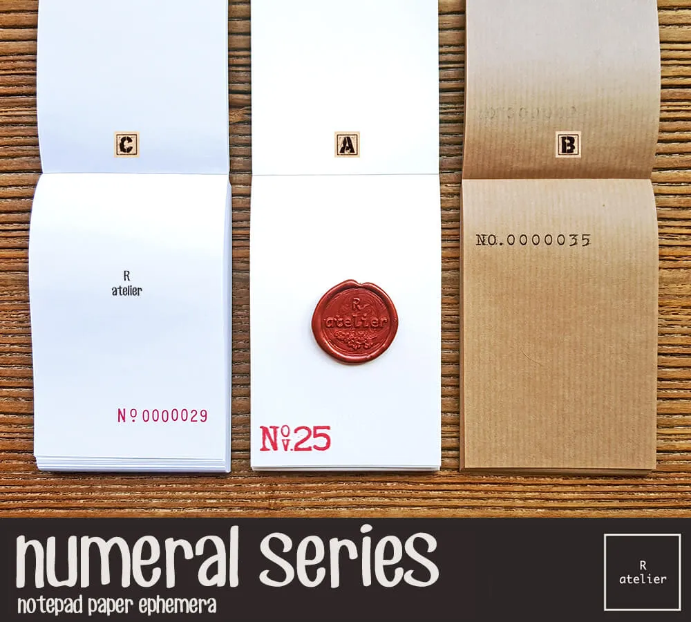 Numeral Series Scrapbooking Paper Notepads