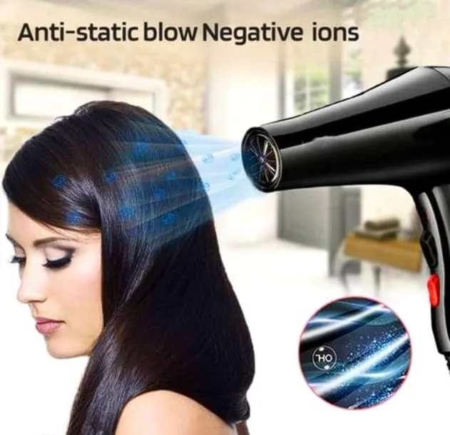 NV-6130 1200 Watts Foldable Hair Dryer 3 Heat Settings including Cool Shot button; Heat Balance Technology (Black & RED Pack Of 1)