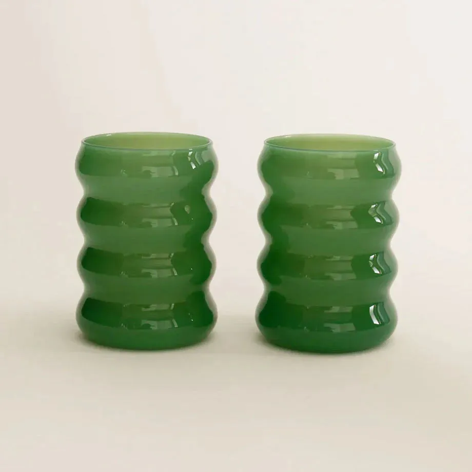 Opaque Ripple Cup Set