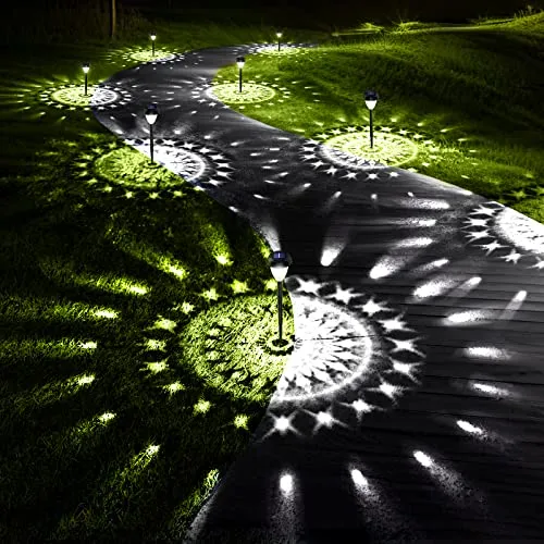 ornesign Ultra Bright Solar Outdoor Lights Decorative 10 Pack, 100% Faster Charge Solar Pathway Garden Lights Up to 12H Auto On/Off, Solar Lights Outdoor Waterproof for Walkway Yard Lawn