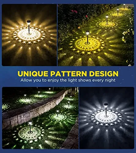 ornesign Ultra Bright Solar Outdoor Lights Decorative 10 Pack, 100% Faster Charge Solar Pathway Garden Lights Up to 12H Auto On/Off, Solar Lights Outdoor Waterproof for Walkway Yard Lawn