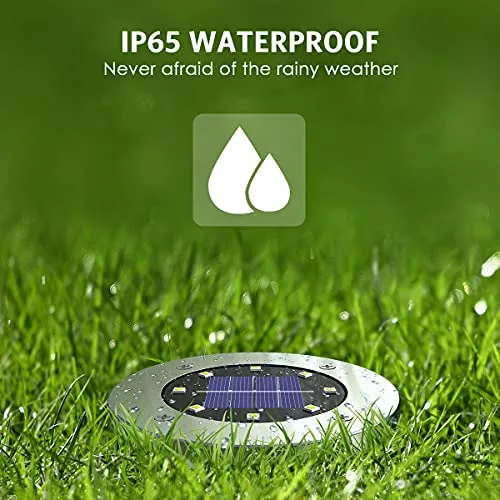 OULONGER Solar Outdoor Lights,Upgraded Waterproof Solar Garden Lights Pathway Lights In-Ground Landscape Lights Outdoor Lighting Decor for Patio,Yard,Driveway,Step,Walkway White Light 12 Pack