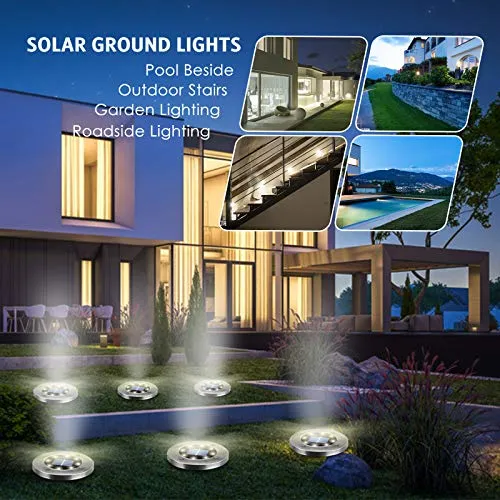 OULONGER Solar Outdoor Lights,Upgraded Waterproof Solar Garden Lights Pathway Lights In-Ground Landscape Lights Outdoor Lighting Decor for Patio,Yard,Driveway,Step,Walkway White Light 12 Pack