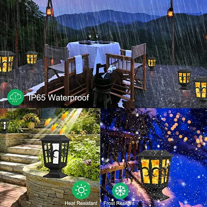 Outdoor Solar Flame Blinking Lantern LED Waterproof Garden Decorative Landscape Light