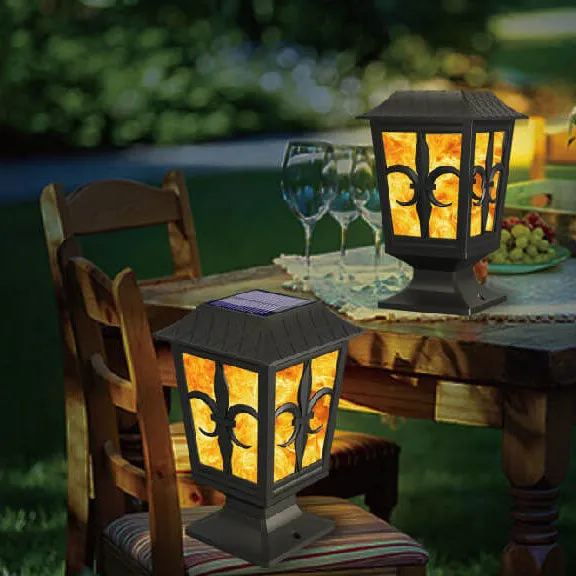 Outdoor Solar Flame Blinking Lantern LED Waterproof Garden Decorative Landscape Light