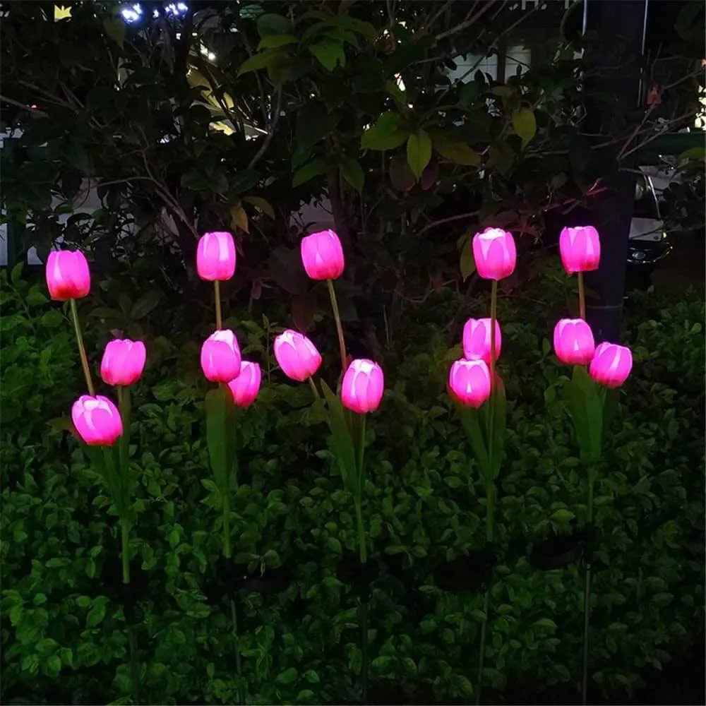 Outdoor Solar Tulip LED Waterproof Lawn Ground Decorative Insert Landscape Light