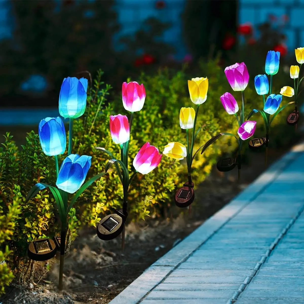 Outdoor Solar Tulip LED Waterproof Lawn Ground Decorative Insert Landscape Light