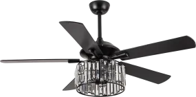 Parrot Uncle 52" Dicken Crystal Ceiling Fan with Lighting and Remote Control New