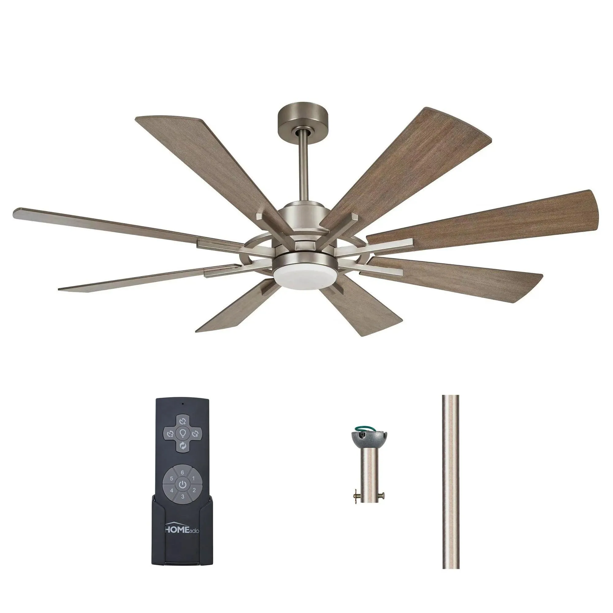 Parrot Uncle 60" Oretha Ceiling Fan Windmill Farmhouse Style with Lighting and Remote Control New