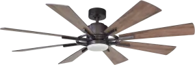 Parrot Uncle 60" Oretha Ceiling Fan Windmill Farmhouse Style with Lighting and Remote Control New