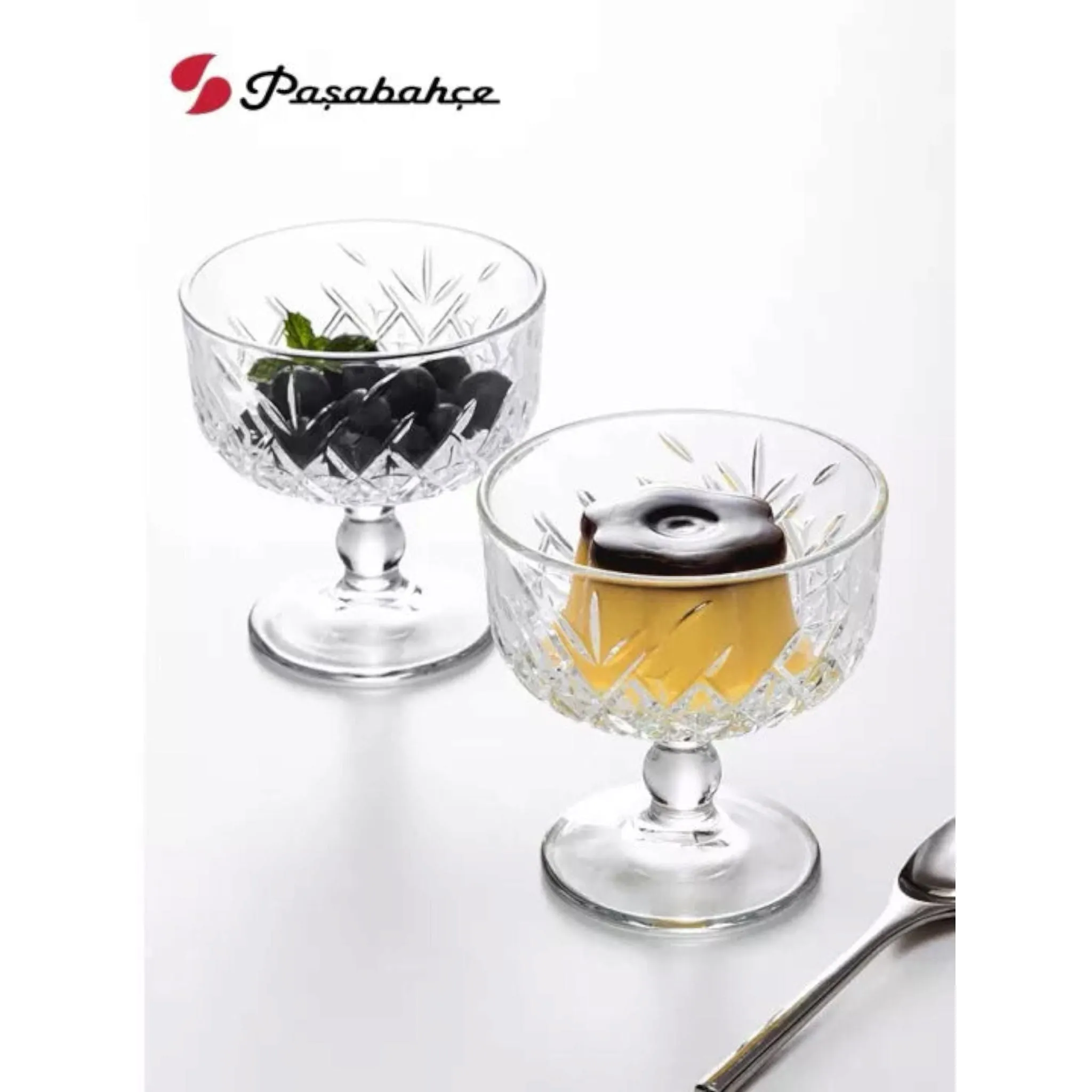 Pasabahce Timeless Glass Glass Ice Cream Dessert Bowl Cup 280ml 2pc 23907