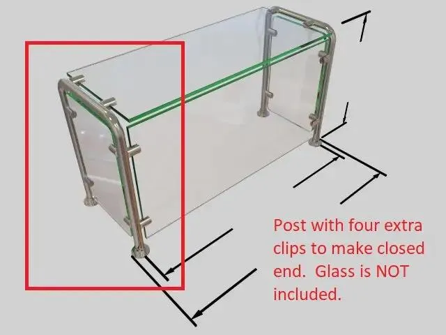 Pass-over Sneeze Guard with Shelf and Rear Support