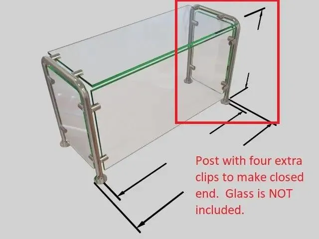 Pass-over Sneeze Guard with Shelf and Rear Support