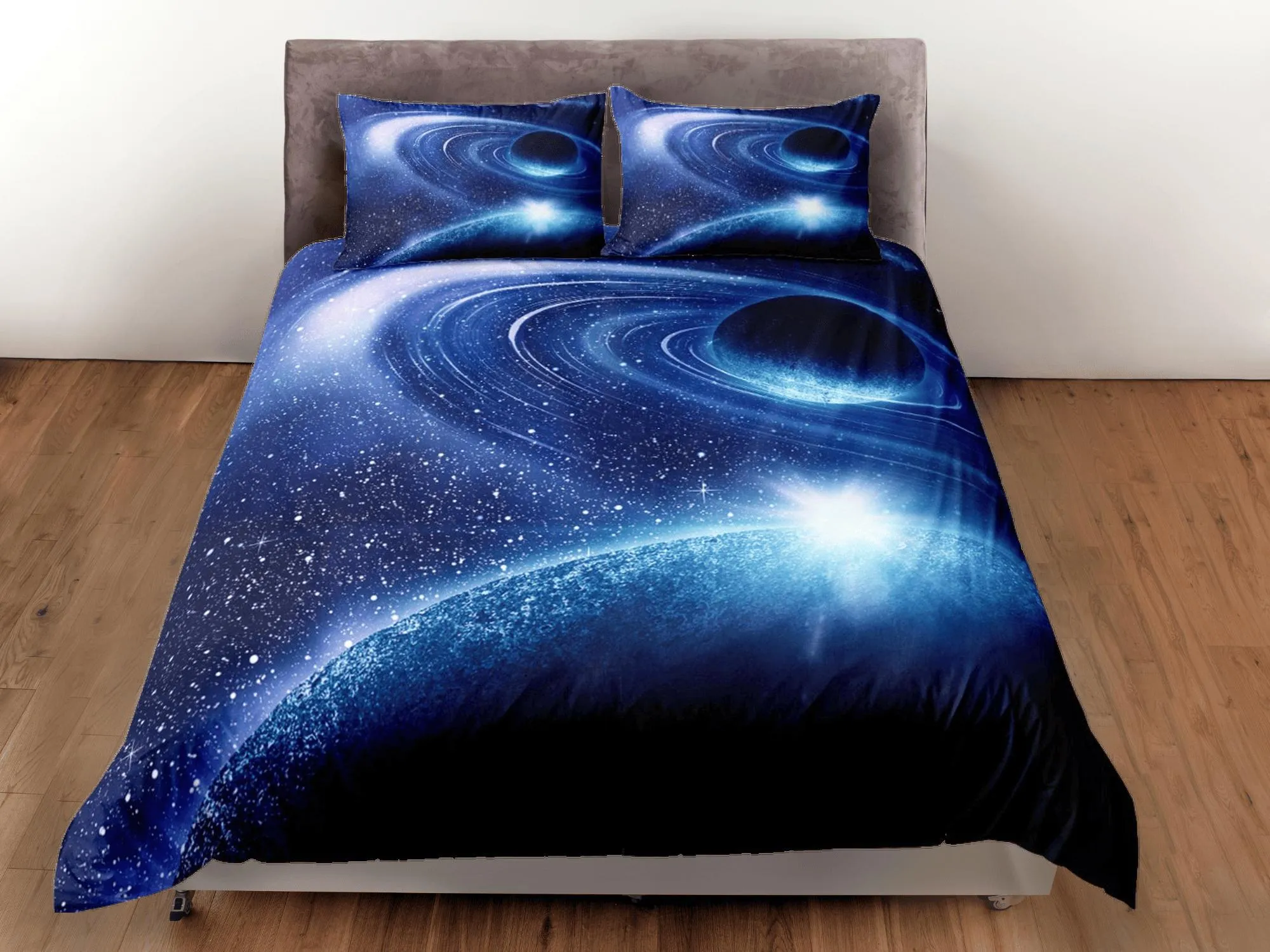 Planets Galaxy Orbit Blue Duvet Cover Set Bedspread, Dorm Bedding with Pillowcase