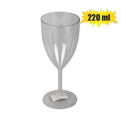 Plastic Stemmed Picnic Glass 220ml Styrene Cup