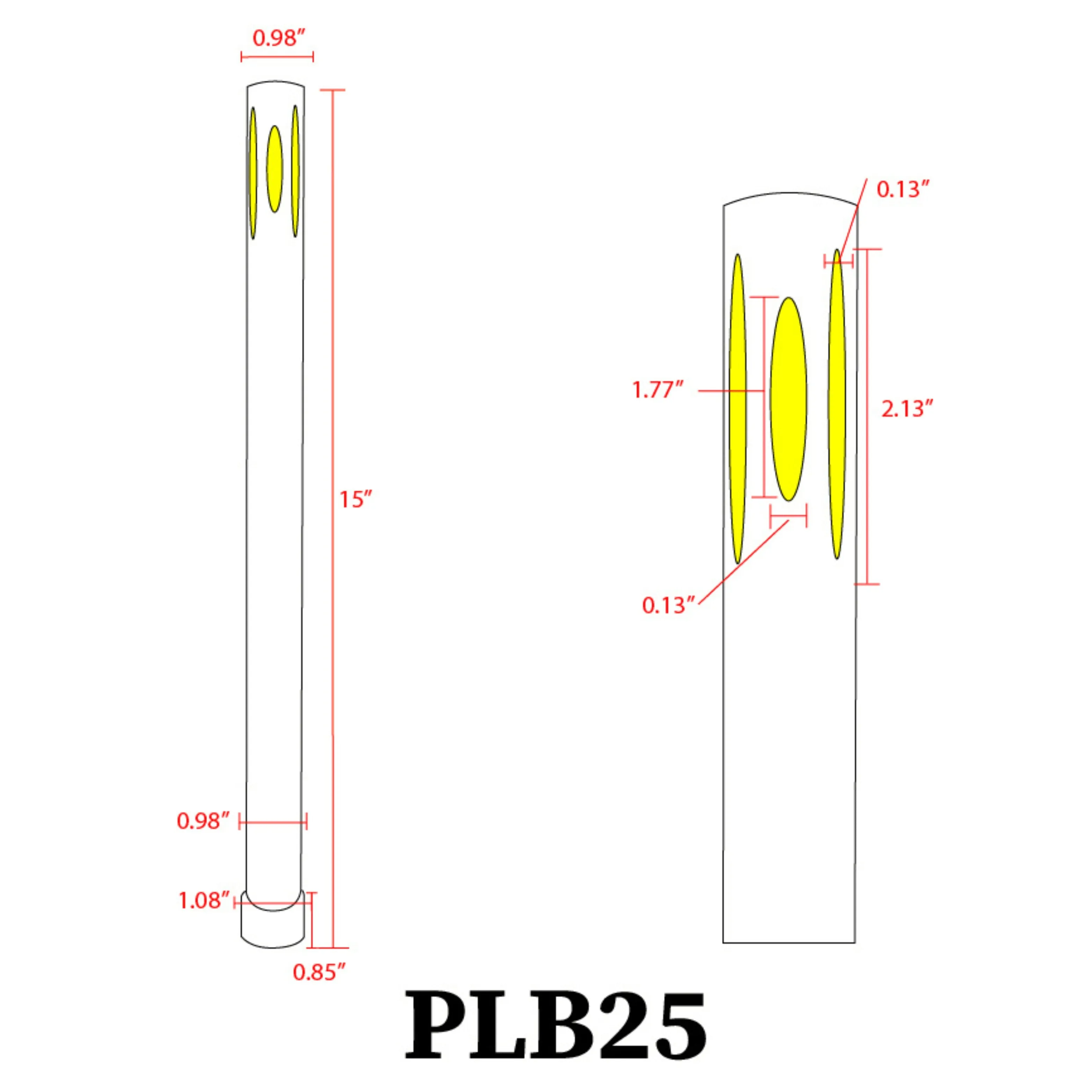 PLB25 Modern Brass Path Light 12V Low Voltage LED Outdoor Landscape Path Light