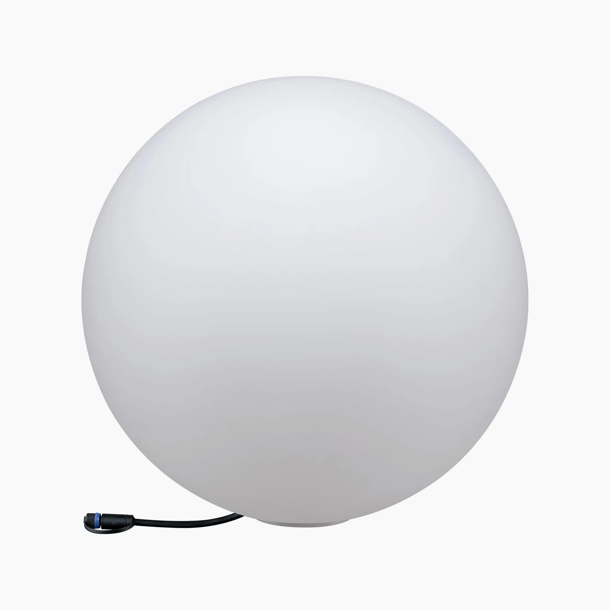 Plug & Shine Outdoor Globe 6.5W LED 50cm Floor Lamp  with Ground Spike in White