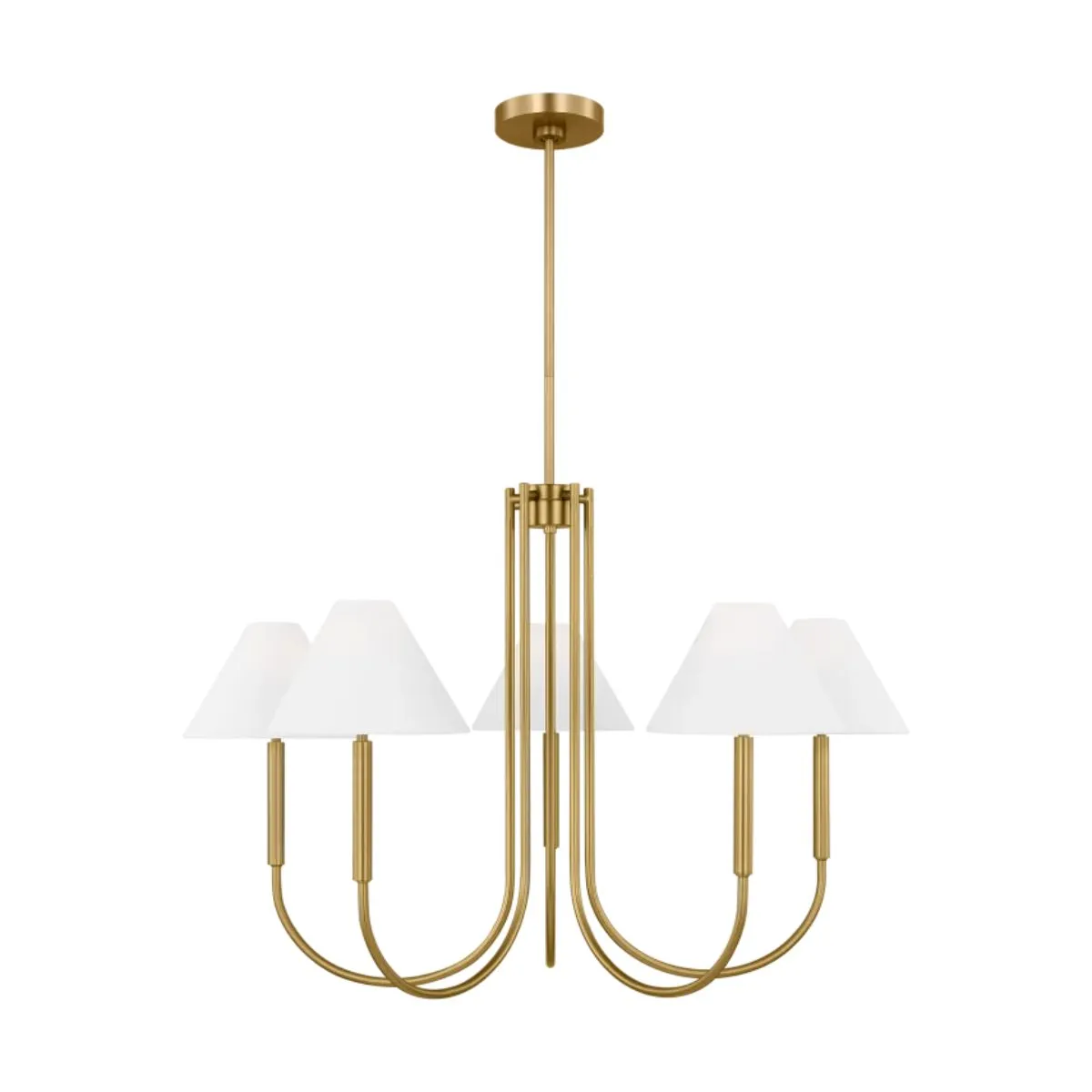 Porteau 38 in. 5 Lights Chandelier Satin Brass finish