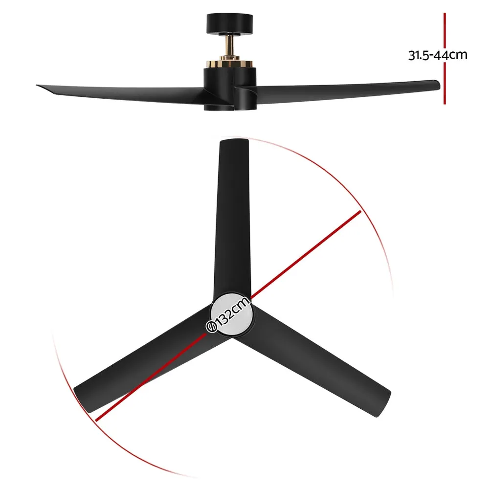 Quiet 52" Ceiling Fan w/ DC Motor, LED Light, Timer - Devanti