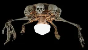 "Ceiling Fan with Skeleton Arms, Skulls, and Light" Haunted House Lighting