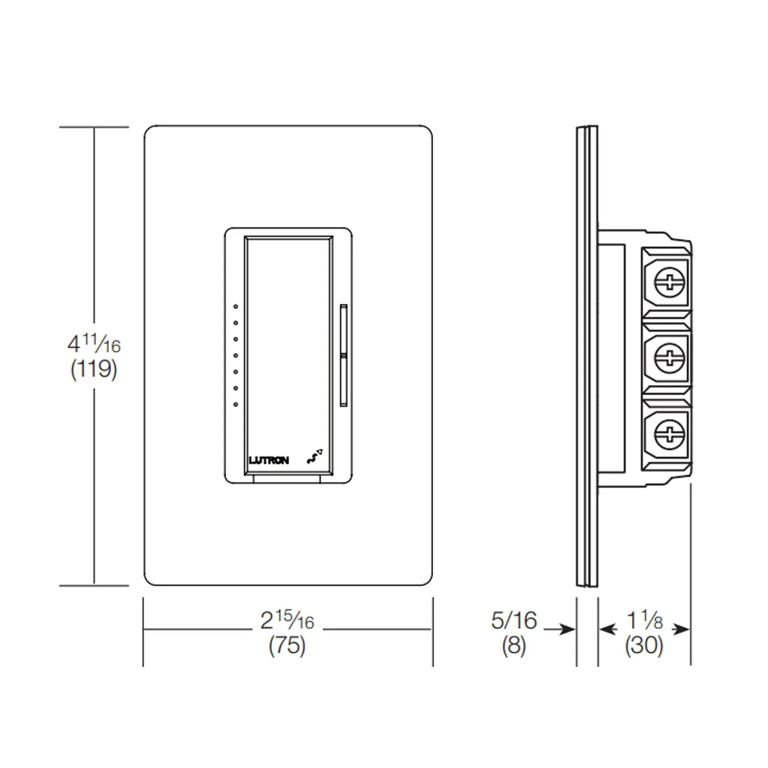 RadioRA 2 Maestro Smart Dimmer Switch, 1000W MLV, Single Pole/Multi-Location, White