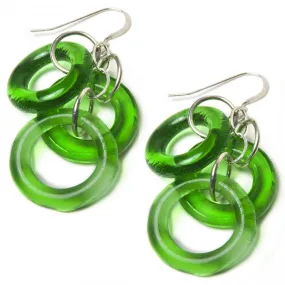 Recycled Glass Chandelier Earrings