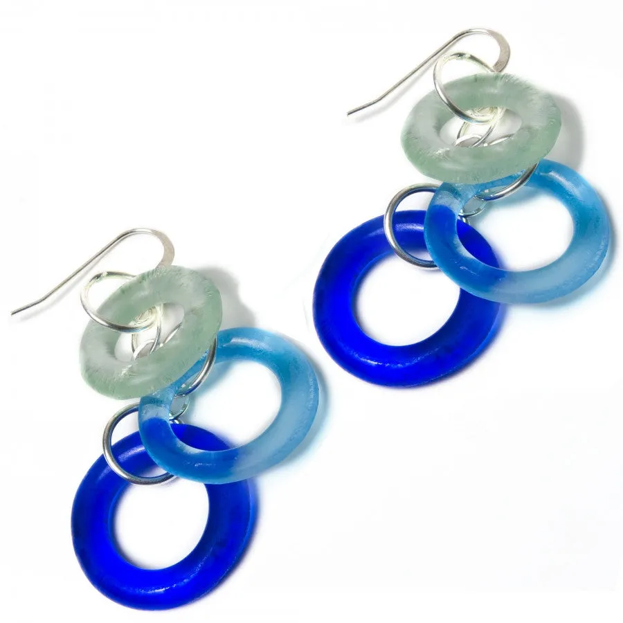 Recycled Glass Chandelier Earrings