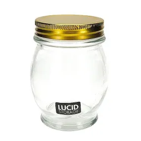 Round Glass Bottle with Gold Lid - Small