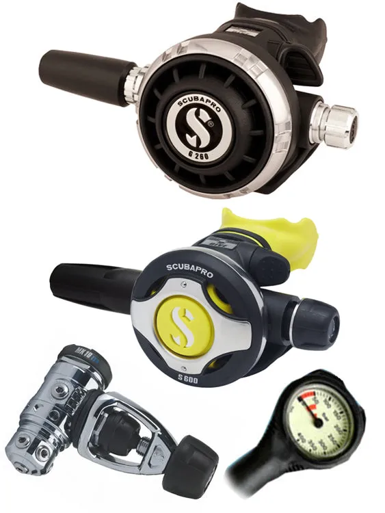 Scubapro Regulator Set: MK19 Evo (DIN or Yoke) / G260 / Octopus & Free Termo Gauge