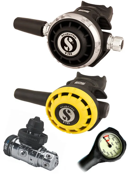 Scubapro Regulator Set: MK19 Evo (DIN or Yoke) / G260 / Octopus & Free Termo Gauge