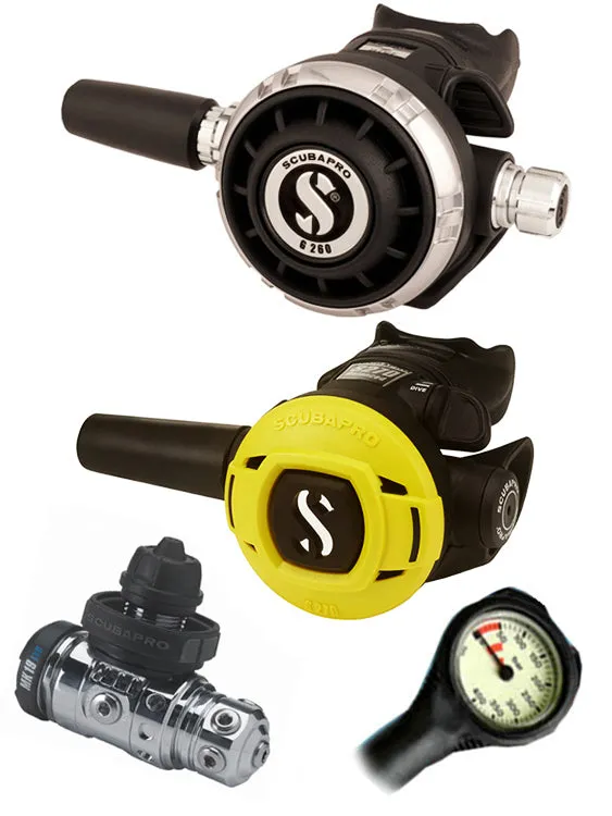 Scubapro Regulator Set: MK19 Evo (DIN or Yoke) / G260 / Octopus & Free Termo Gauge