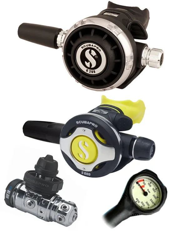 Scubapro Regulator Set: MK19 Evo (DIN or Yoke) / G260 / Octopus & Free Termo Gauge