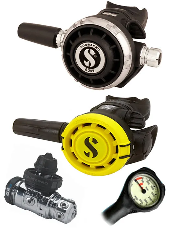 Scubapro Regulator Set: MK19 Evo (DIN or Yoke) / G260 / Octopus & Free Termo Gauge