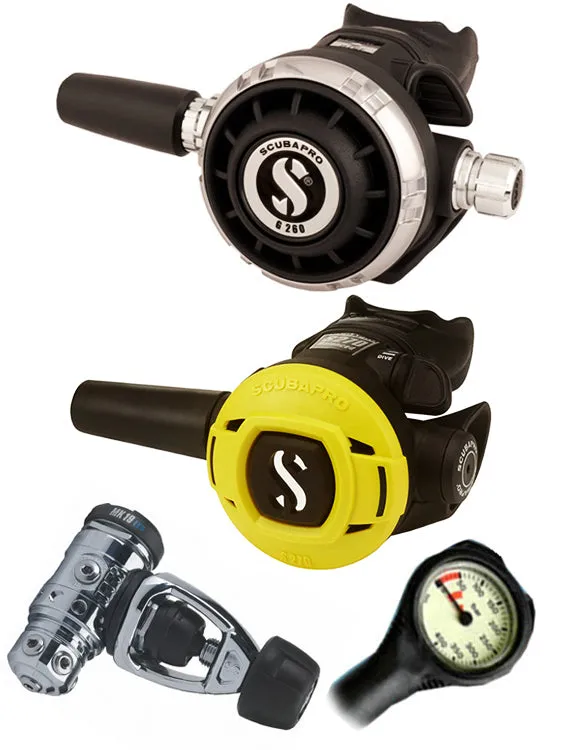 Scubapro Regulator Set: MK19 Evo (DIN or Yoke) / G260 / Octopus & Free Termo Gauge