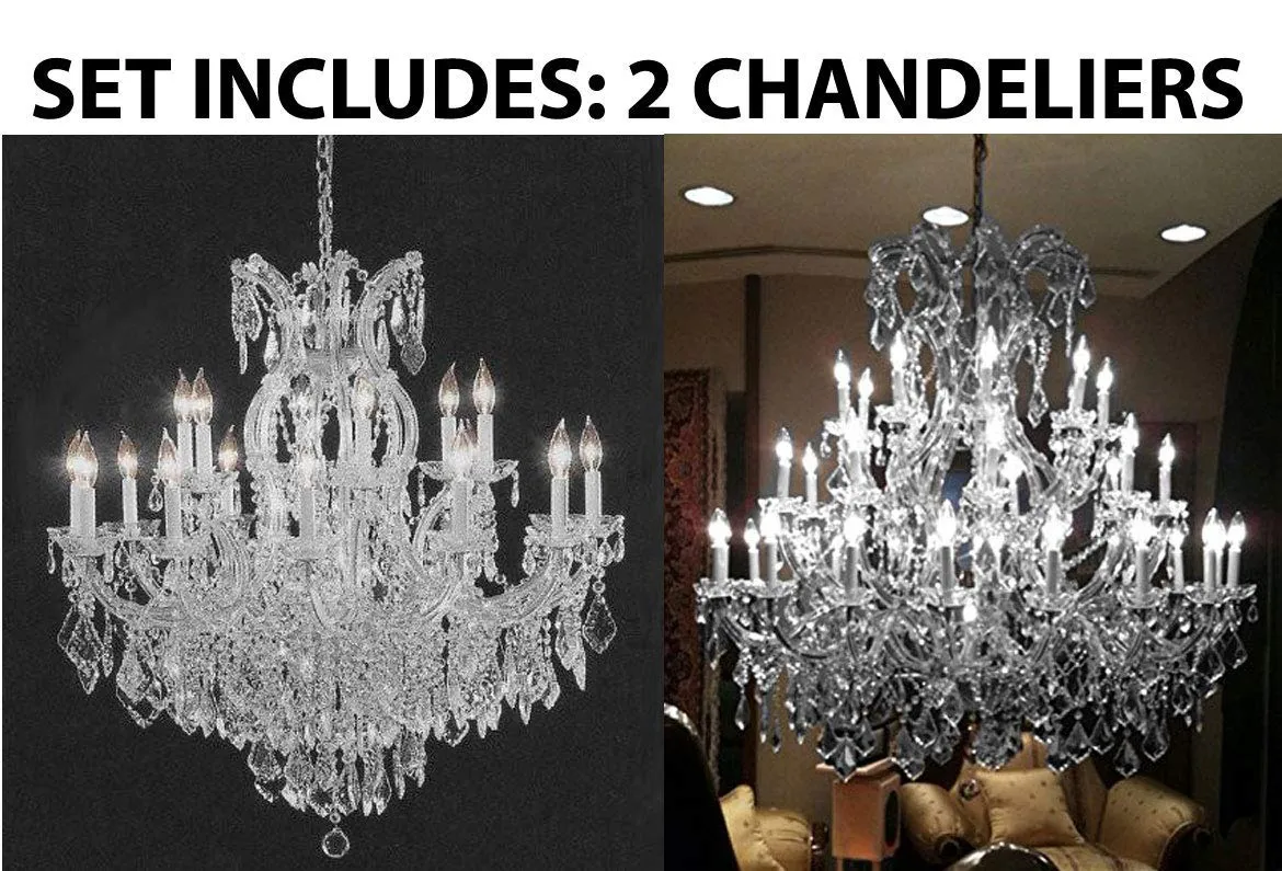 Set of 2-1 Chandelier Crystal Lighting Empress Crystal (TM) Chandeliers H 38" W37" and 1 Large Foyer/Entryway Maria Theresa Empress Crystal (tm) Chandelier Chandeliers Lighting! H 52" W 52" - 1EA CS/1/21510/15 1   1EA CS/918/36