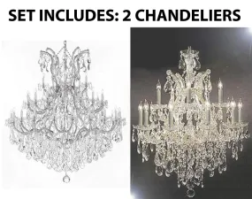 Set of 2-1 Large Foyer/Entryway Maria Theresa Empress Crystal (tm) Chandeliers Lighting! H 60" W 52" and 1 Chandelier Crystal Lighting Chandeliers H30 X W28 - CS/B12/2756/36 1   CS/21532/12 1