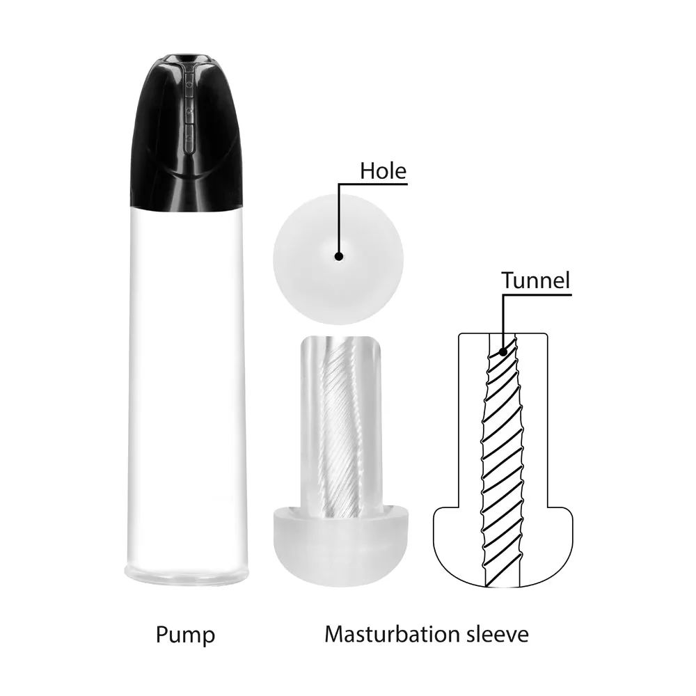 Shots Pumped Smart Rechargeable Cyber Pump With Masturbation Sleeve