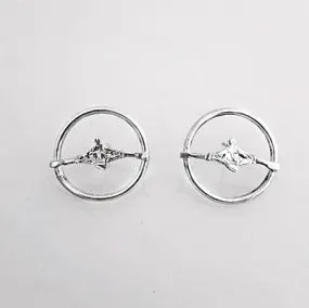 Single Sculler in Open Circle Post Rowing Earrings