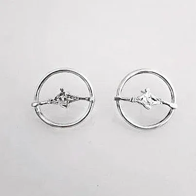 Single Sculler in Open Circle Post Rowing Earrings