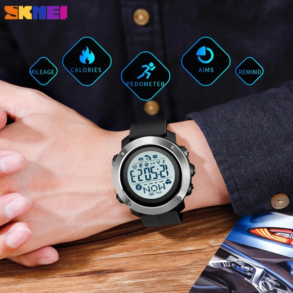 SKMEI 1512 & 1511 New Outdoor Sport Smart Men Watch Compass Heart Rate Male Digital Clock Bluetooth Fitness Waterproof Wristwatch inteligent