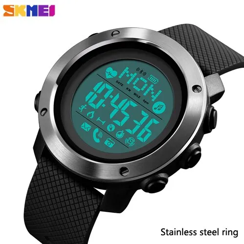 SKMEI 1512 & 1511 New Outdoor Sport Smart Men Watch Compass Heart Rate Male Digital Clock Bluetooth Fitness Waterproof Wristwatch inteligent