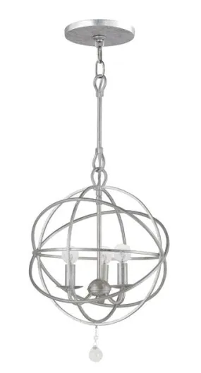 SOLARIS 3 LIGHT MINI CHANDELIER, SILVER