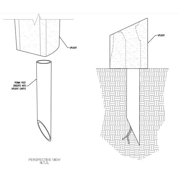 SPJ Lighting SPJ-PCL-UL-B 2W Outdoor Concrete Uplights