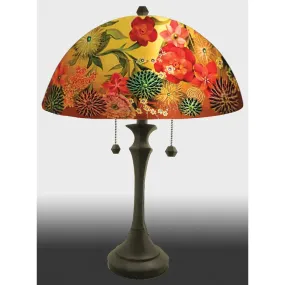 Spring Bouquet Reverse Hand Painted Glass Table or Floor Lamp by Jamie Barthel