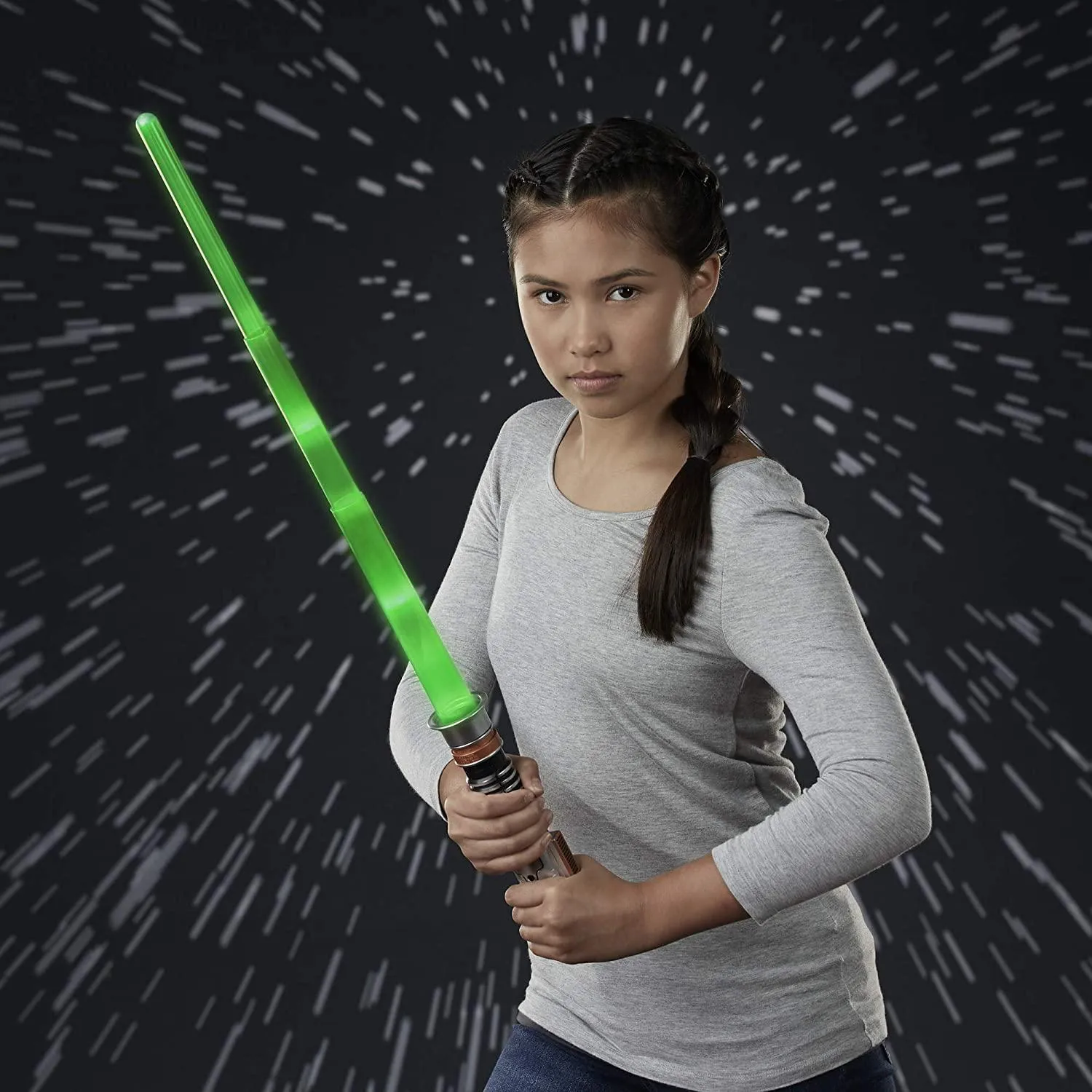 Star Wars Luke Skywalker Electronic Green Lightsaber Toy with Lights, Sounds, & Phrases Plus Access to Training Videos